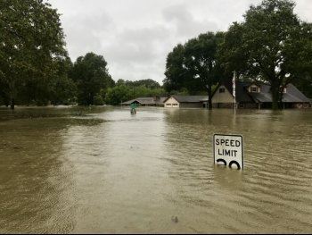 Flooded street in Kansas City