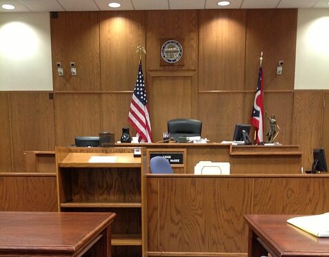 An empty courtroom