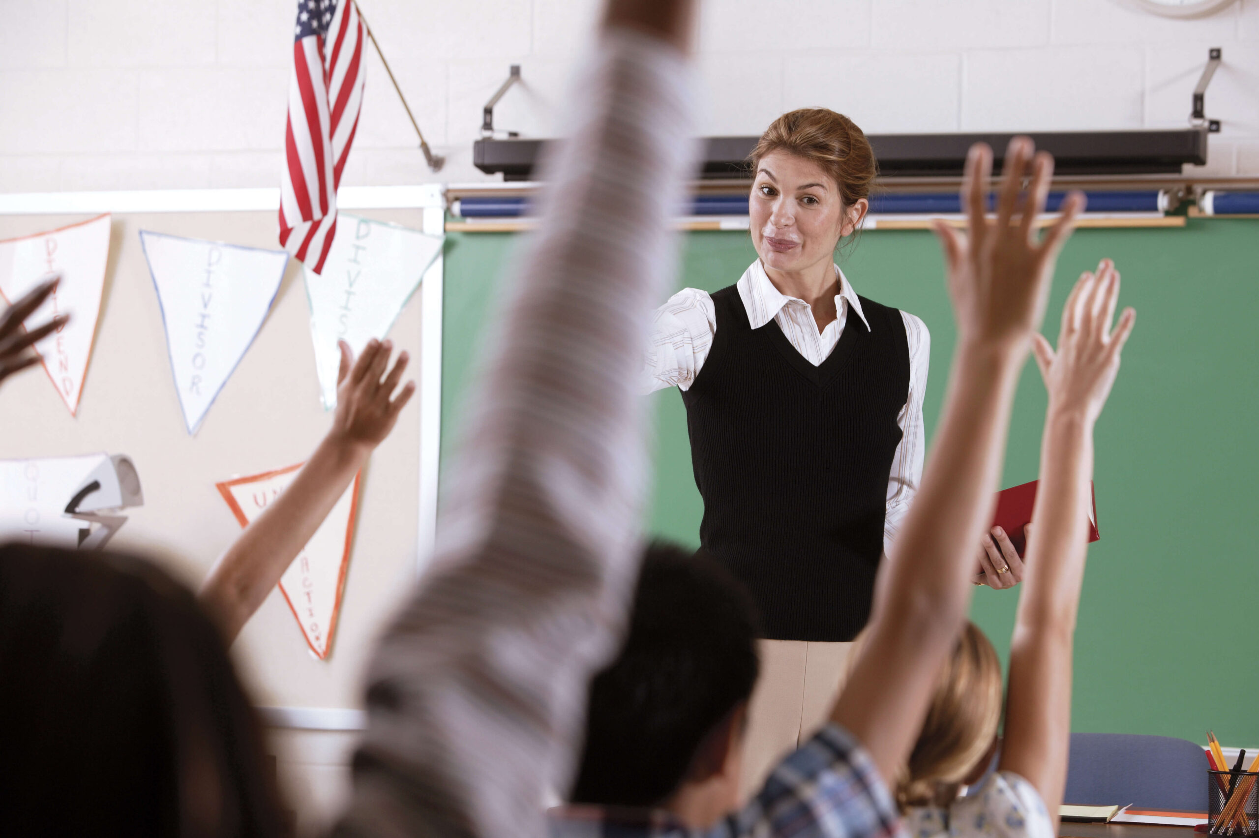 Teacher calling on student