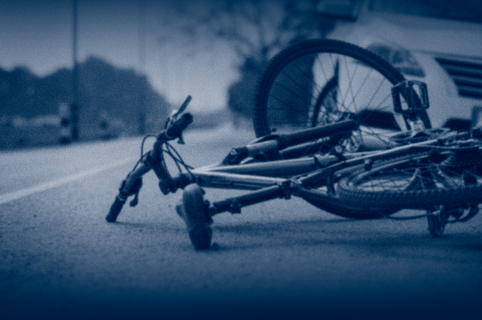 bike on road after bicycle accident