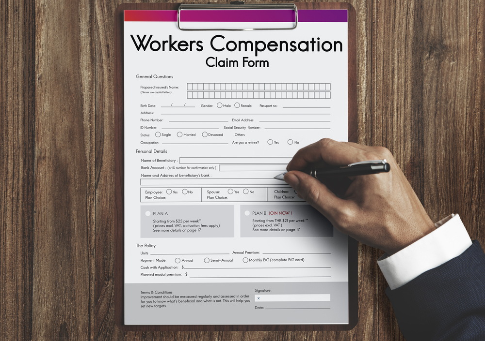 Workers Compensation Claim Form Insurance Concept
